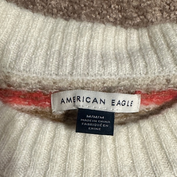 Women’s American Eagle Cream Patterned Sweater - Picture 2 of 5